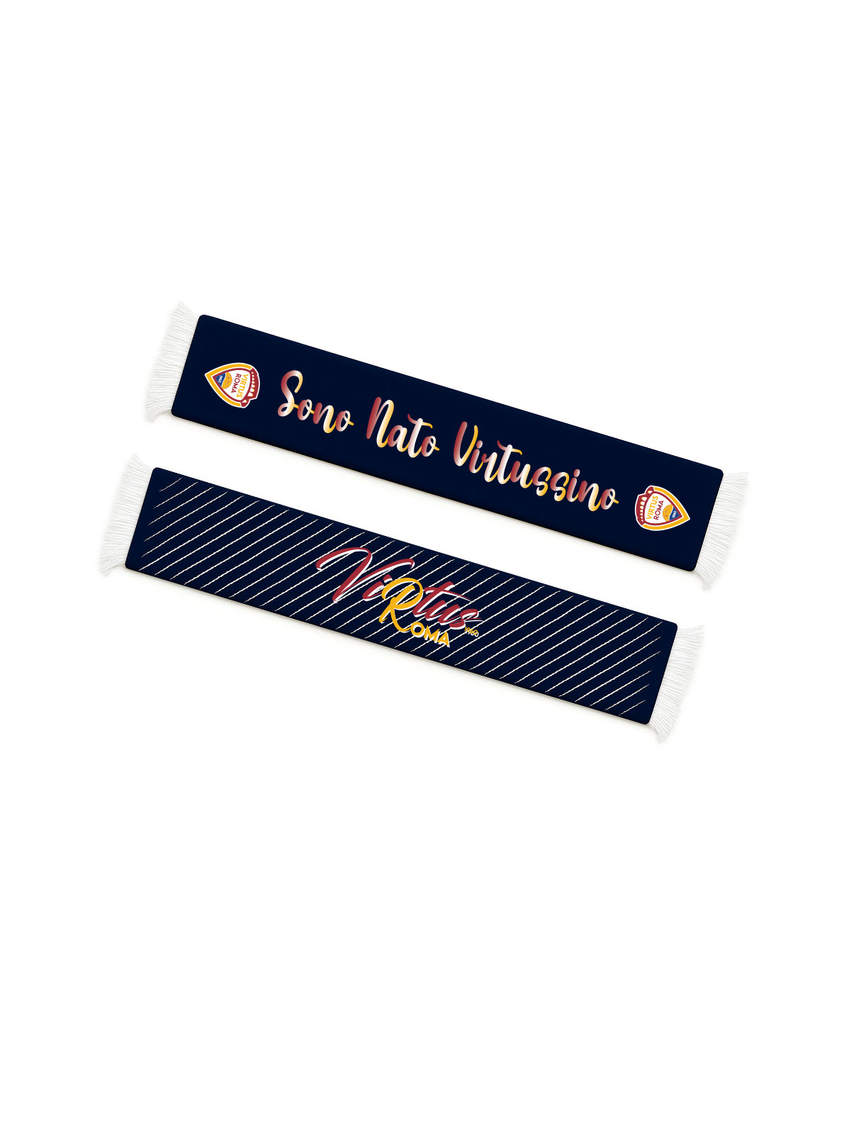 Sciarpa in tessuto blu "Sono Nato Virtussino"