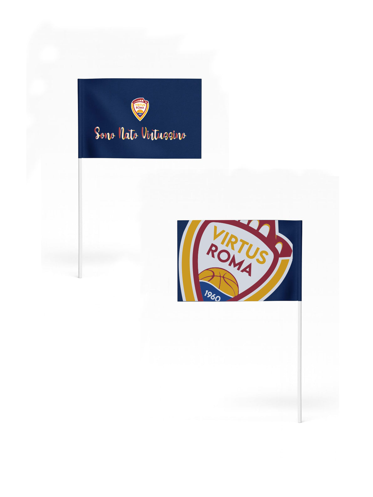 Bandierina tifo Blu "Sono nato Virtussino"