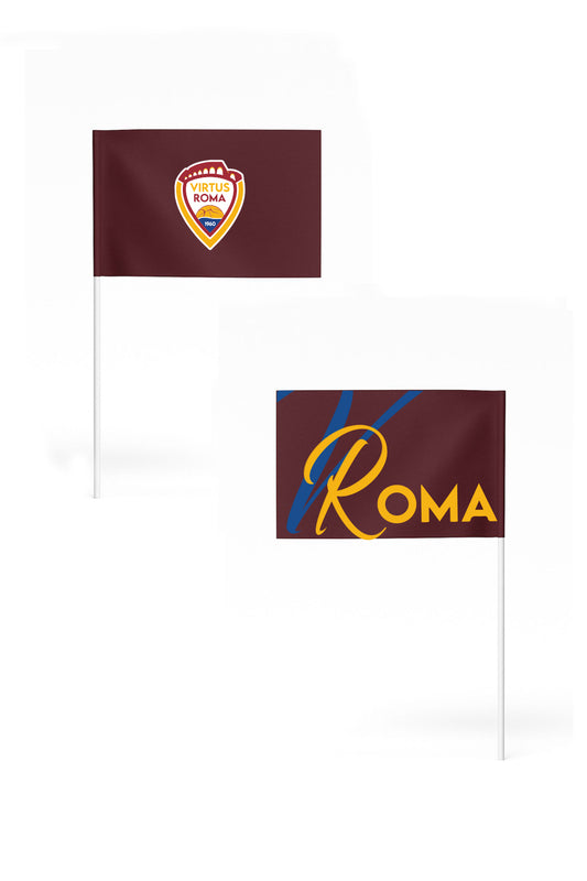 Bandierina tifo bordeaux stemma Virtus Roma 1960